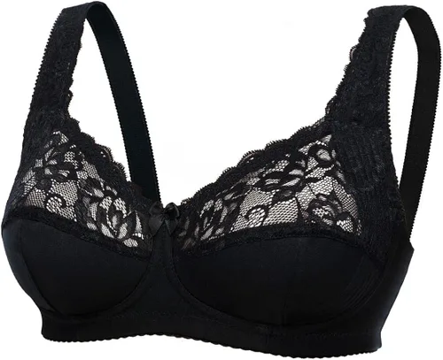 Vista 7 de Sujetadores para mujer, sin varillas, sin varillas, cobertura completa, talla grande, minimizador Negro