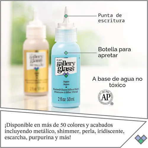 Vista 8 de Gallery Glass PROMOGGJL22 - Kit de pintura de cristal de colores de joyas, juego de pintura de vidrio de 8 piezas para manualidades y manualidades