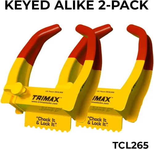 Vista 2 de Trimax TCL265 - Cerradura de rueda pequeña con llave de lujo similar (paquete de 2)