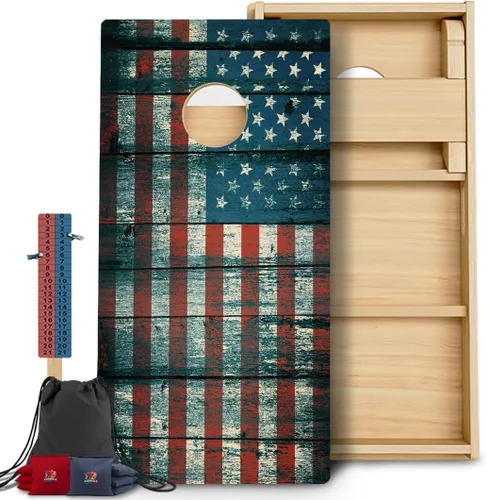 Vista 76 de CornholeGamesUSA Pro - Juego de tablas de Cornhole Fabricado en Estados Unidos Abedul báltico 3/4 Sin rebote Patas triples gruesas Dos 1