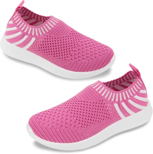 Vista 12 de Apawwa Zapatos de correr ligeros para niños, color rosa/azul/azul marino/negro, zapatos para caminar para niños pequeños/niños grandes