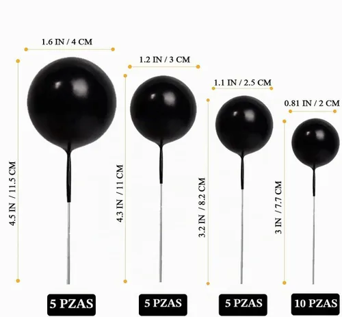 Vista 2 de 25 piezas de bolas para decoración de tartas en forma de bola, bolas de perlas, palillos para tartas, decoración de pastel de espuma para fiesta