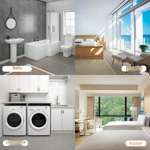 Vista 4 de JOOM Tendedero retráctil de acero inoxidable resistente de 9 pies (máx.) para colgar y secar en baño, lavandería, hoteles, acabado cromado