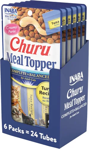 Vista 9 de INABA Churu - Cubrecomida para gatos, completa y equilibrada, cremosa, para lamer puré para gatos, tubo de 0.5 onzas, 24 tubos (4 por paquete)