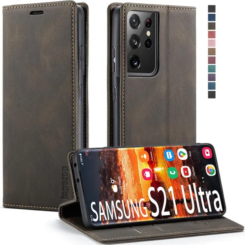 Vista 49 de Funda tipo cartera para Samsung Galaxy S21 5G con bloqueo RFID, color negro