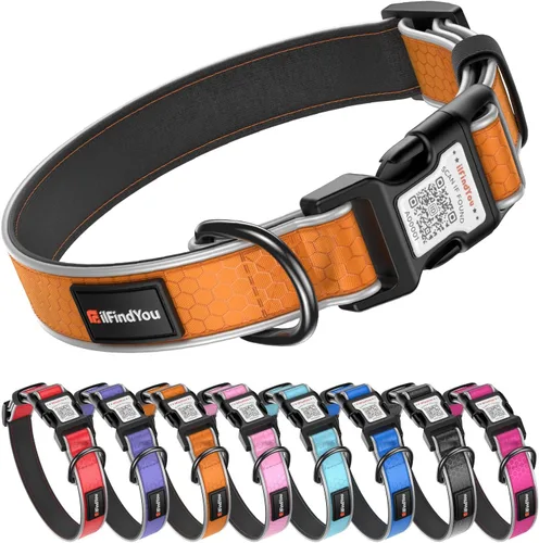 Vista 9 de Collar de perro personalizado ilFindYou con etiqueta de código QR para identificación de mascotas, collar reflectante de seguridad, adecuado