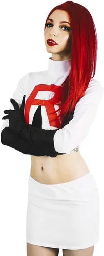 Vista 2 de DAZCOS Disfraz de anime para mujer, talla estadounidense, con guantes y calcetines, Blanco