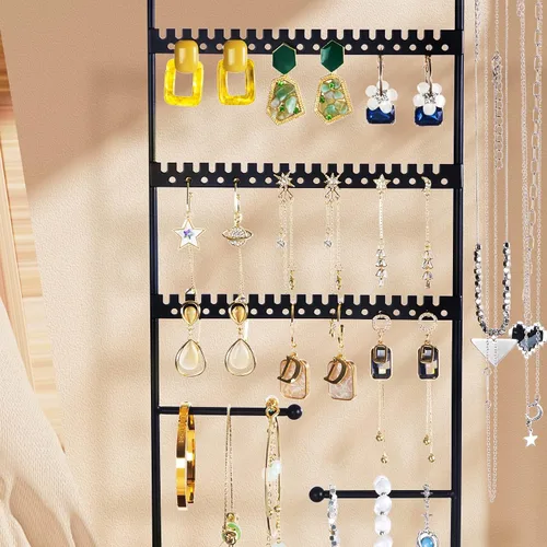Vista 8 de ProCase Paquete de joyas de viaje con soporte organizador de joyas de 6 niveles