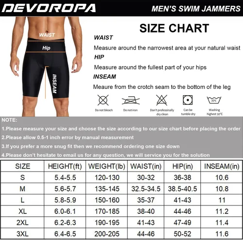 Vista 6 de DEVOROPA Traje de baño deportivo para hombre con protección UPF 50+ y secado rápido