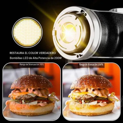 Vista 2 de GVM - Luz de video LED de 200 W con linterna Softbox, SD200D Kit de iluminación de estudio de fotografía con control Bluetooth/DMX, 93000lux@1.6 ft