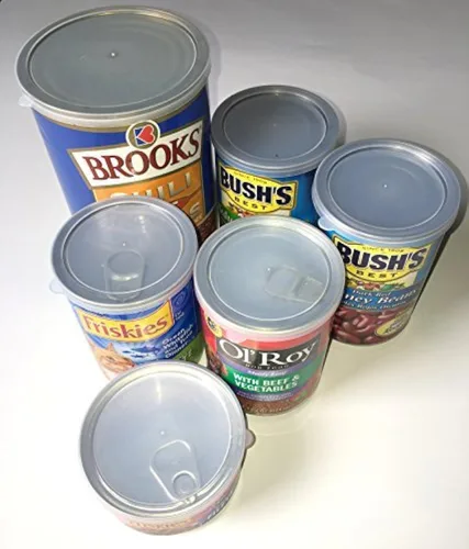 Vista 6 de ALAZCO 6 tapas de latas sin BPA – Tapas herméticas de plástico grandes, medianas y pequeñas, para productos enlatados o mascotas, perros y gatos