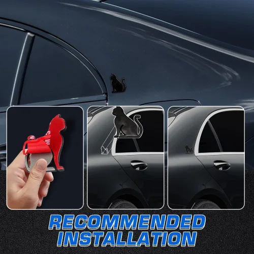 Vista 4 de Juren Adhesivo de metal 3D para automóvil, diseño de gato, emblema para automóvil, universal, motocicleta, bicicleta, decoración de automóvil Negro