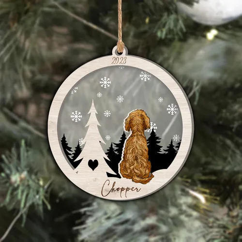 Vista 41 de Nazenti Adorno de Navidad conmemorativo personalizado, regalo personalizado de recuerdo de perro, condolencias por pérdida de mascotas, sabueso