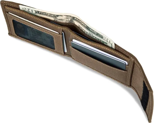 Vista 22 de WOLVERINE Billetera plegable de lona/cuero para hombre