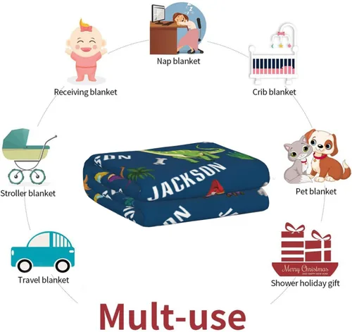 Vista 7 de Manta personalizada con nombre para niños y adultos, mantas personalizadas para niñas y niños, manta de franela personalizada con nombre