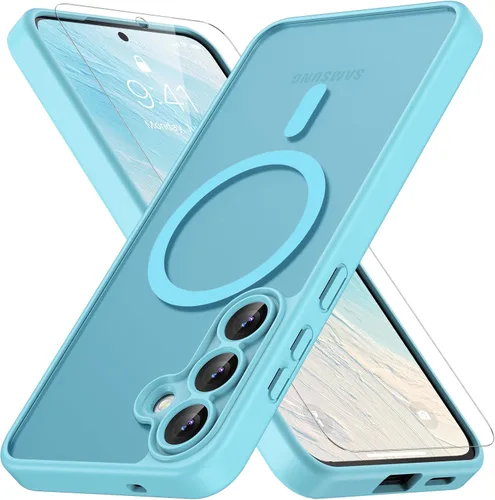Vista 85 de Vansdon Funda para Samsung Galaxy S24 Plus, S25 Plus, S26 Plus, azul marino