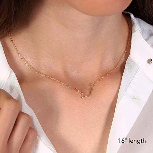 Vista 3 de Collares del zodiaco para mujer, chapados en oro de 14 quilates, 12 constelaciones, collar del zodiaco cáncer, regalo para adolescentes, niñas