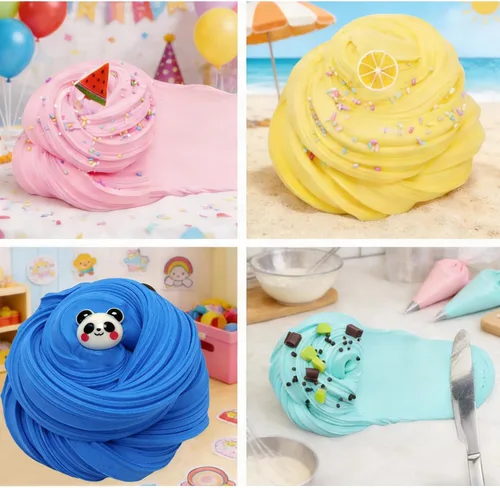 Vista 3 de Paquete de 5 kits de slime de mantequilla, regalos de cumpleaños para niños, recuerdo de fiesta para niñas y niños, no pegajoso, juguete de lodo