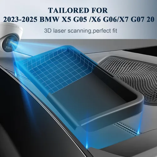 Vista 3 de BIBIBO para 2025 BMW X5/X7 Organizador de Bandeja Detrás de la Pantalla 2023-2025 BMW X5/X7/X6 G07 20 Bandeja de Almacenamiento del Tablero 2025