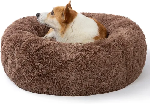 Vista 17 de SAVFOX Camas de felpa calmantes para perros, cama de perro dona para perros pequeños, medianos, grandes y extragrandes, cama cómoda para perros
