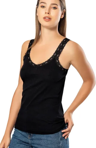 Vista 4 de VAVONNE Camiseta sin mangas tipo camisola para mujer, toda de algodón, aireada, suave y cómoda