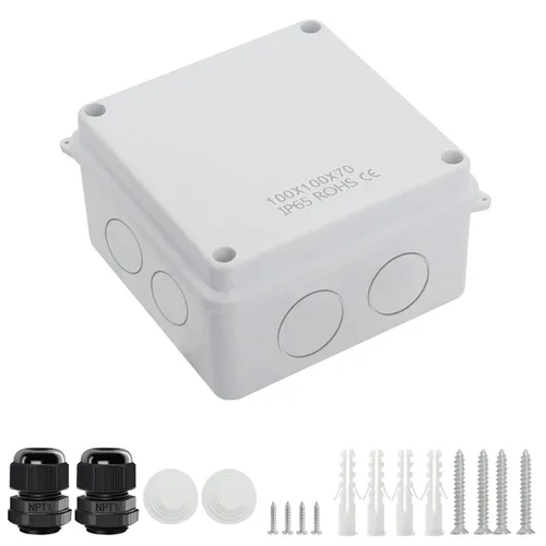 Vista 22 de LeMotech - Caja de conexiones, caja eléctrica IP55, resistente al agua, a prueba de polvo, plástico ABS, para proyectos electrónicos, color blanco