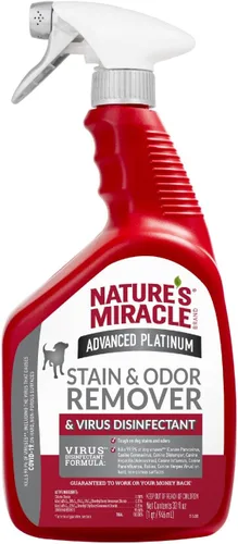 Vista 11 de Nature's Miracle Advanced Platinum Eliminador de manchas y olores para gatos, 32 onzas Virus Disinfectant Formula Kills 99.9% of Cat Viruses