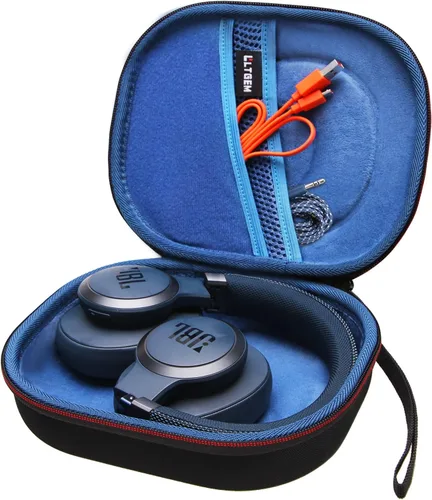 Vista 3 de LTGEM - Funda rígida para auriculares JBL - Gris exterior+interior gris/ Azul oscuro
