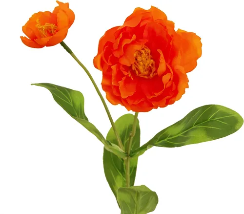 Vista 8 de Flores artificiales de amapola, 12 unidades, 20.9 in de largo, de seda, con 2 flores, para decoración del hogar, centro de mesa, decoración de Azul