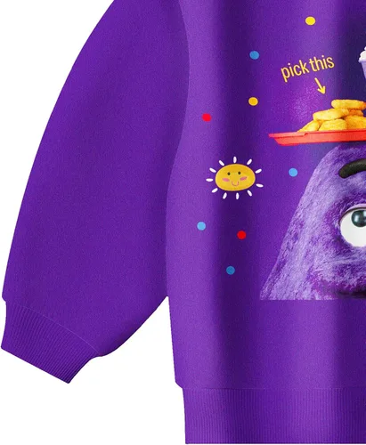 Vista 5 de Grimace Costume for Kids Boys Girls Hoodie Monster Cute Cartoon Sweatshirt Home Casual Wear for Kids 5-12 Years
