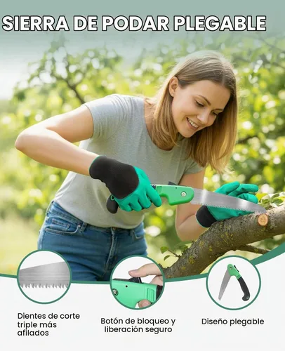 Vista 2 de Juego de herramientas de jardín para mujeres - Kit de 10 piezas de herramientas de jardín de acero inoxidable resistente con mango ergonómico