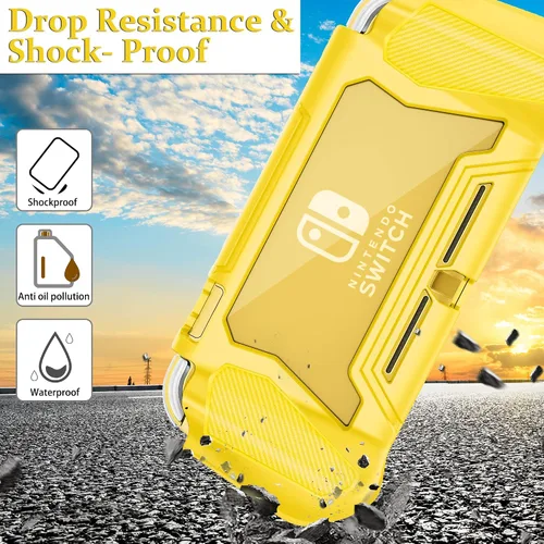 Vista 4 de Protective Case for Nintendo Switch Lite, Full Protection Switch Lite Cover, TPU Shock-Absorption and Anti-Scratch for Nintendo Switch with Bult-in
