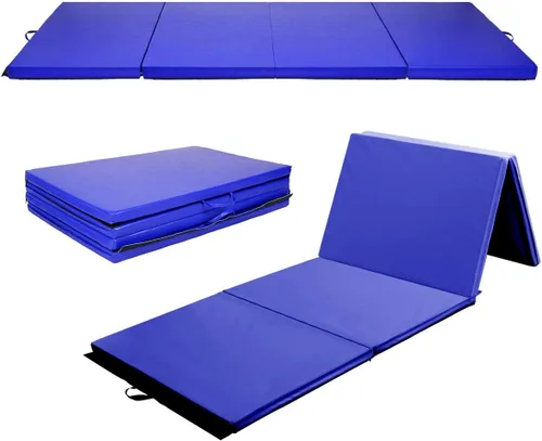 Vista 13 de Giantex 4'x8' Gymnastics Mat, 2" Thick Folding Tumbling Mat with Carrying Handles, Foldable Gym Mat with Hook and Loop Fastener, Cheer Mats for Kids