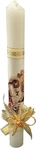 Vista 3 de Lito - Juego de velas de primera comunión para niños, juego de velas blancas para la Santa 1ª Comunión con figurilla, español