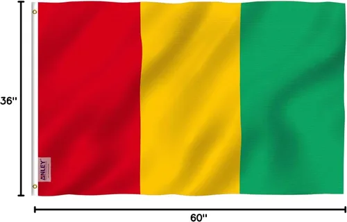 Vista 7 de ANLEY Fly Breeze - Bandera de Guinea de 3 x 5 pies, color vivo y a prueba de decoloración, cabecera de lona y doble costura, banderas de Guinea