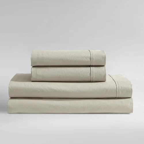 Vista 11 de Calvin Klein - Juego de sábanas de tamaño Queen, sábanas refrescantes frescas y a medida con un tacto de percal de algodón naturalmente suave