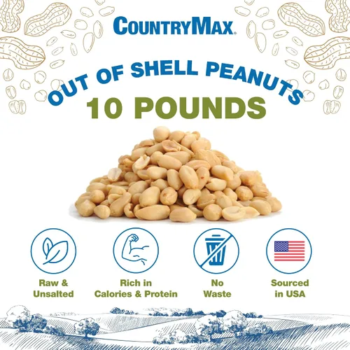 Vista 2 de CountryMax Cacahuetes enteros sin cáscara de 10 libras para pájaros
