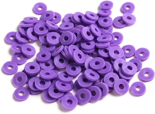 Vista 15 de 2000 cuentas de vinilo Heishi planas, redondas, de arcilla polimérica, espaciadoras para hacer pulseras, collares, aretes, accesorios para blanco