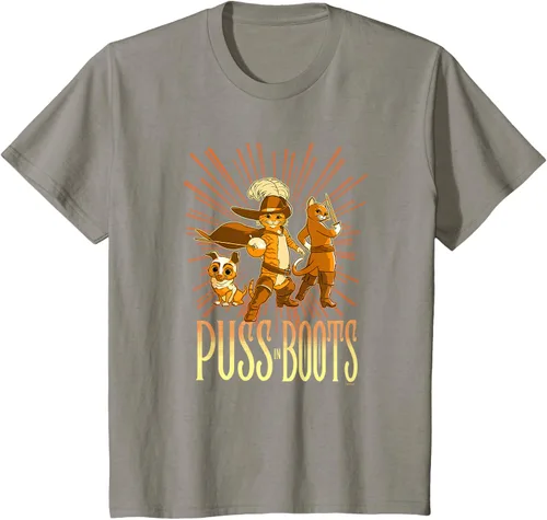 Vista 27 de DreamWorks Puss in Boots: The Last Wish Cat Trio Poster - Camiseta pequeña Negro