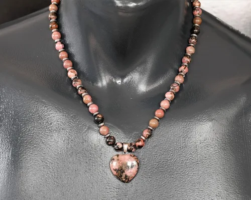 Vista 89 de Colgante de corazón de aventurina natural, Collar de cuentas de aventurina genuina, Collar de piedra verde, Collar de piedras preciosas, Cuentas