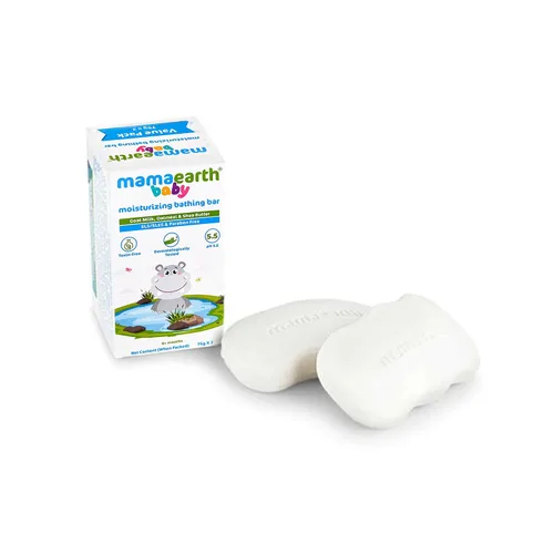 Vista 6 de MAMAEARTH Barra de baño para bebés con leche de cabra, avena y manteca de karité, 2 x 2.65 oz Formulado con leche de cabra, avena y manteca