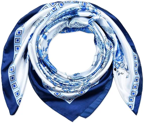 Vista 73 de corciova - Bufanda cuadrada grande para mujer, diadema sedosa para cabello rizado, lazo para dormir por la noche, bandana a la moda, 35 x 35