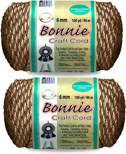 Vista 8 de Pepperell Bonnie - Cordón de macramé trenzado 6 mm x 91.4 m Almendra (Paquete de 2) Cordón de polipropileno retorcido para manualidades DIY