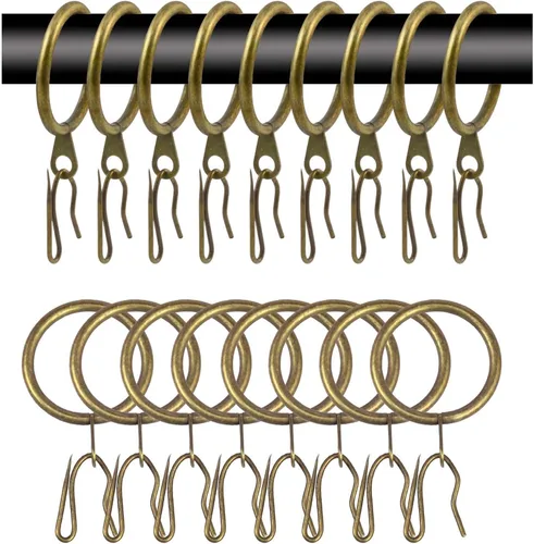 Vista 15 de 40 piezas de anillos y ganchos de cortina de metal, 30 mm de diámetro interno, negro