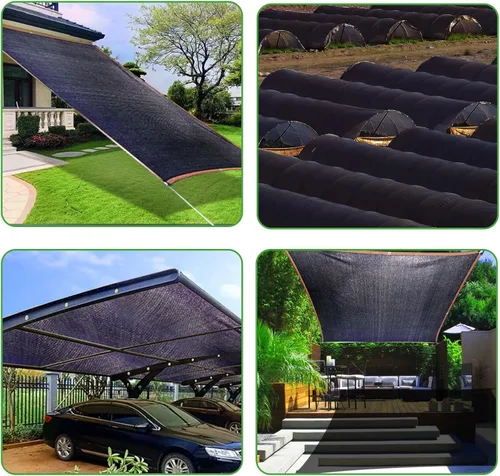 Vista 4 de Garden - Paño de sombra - para plantas de protección contra el calor, 16 x 16 pies, toldo 90% vegetal con ojales, cubierta de gallinero y perrera