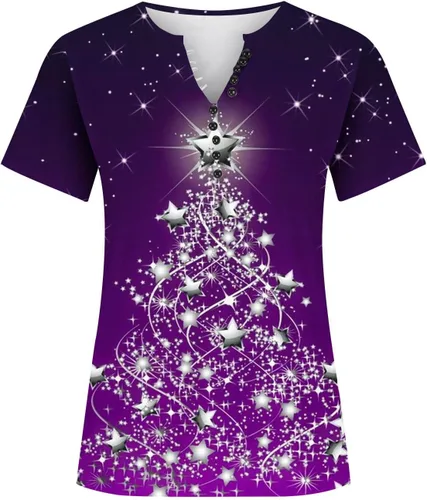 Vista 4 de Retro Shirts for Women 2024 Print V Neck 34 Sleeve Tops Marble Pullover Casual Comfy Short Sleeve Tunics Tee