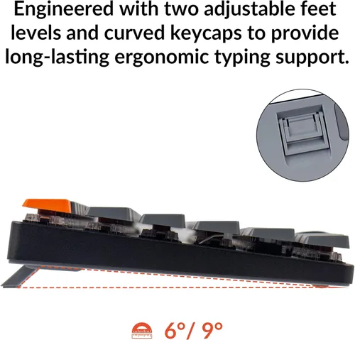 Vista 6 de Keychron K1 SE teclado mecánico inalámbrico ultra delgado con cable BluetoothUSB con retroiluminación LED RGB interruptor mecánico marrón Gateron