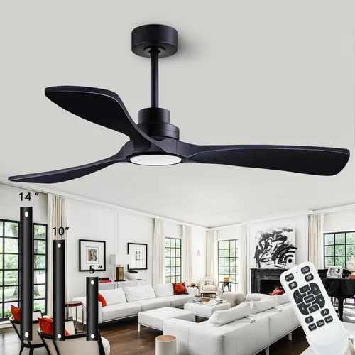 Vista 11 de Ventilador de techo silencioso de 52 pulgadas con control remoto, 3CCT, acabado de nogal. 3CCT, mobile app, full memory function, for use in