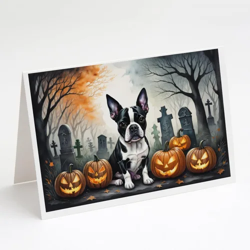 Vista 35 de Caroline's Treasures DAC2042GCA7P Golden Retriever - Tarjetas de felicitación y sobres de Halloween espeluznantes, paquete de 8 tarjetas en blanco