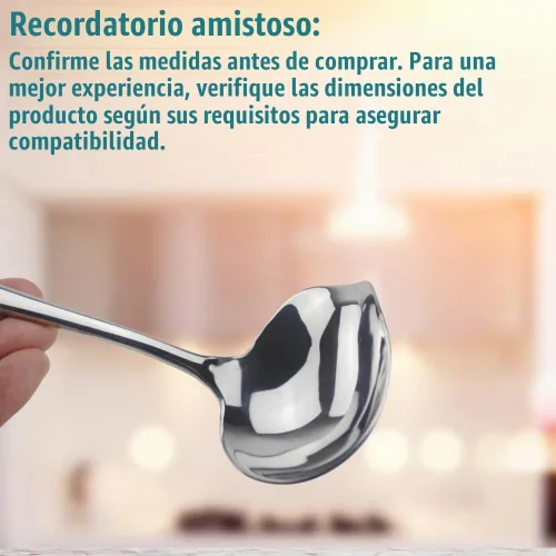 Vista 3 de Cucharón de salsa pequeño, cucharón de acero inoxidable 18/10 con vertido, apto para lavavajillas.